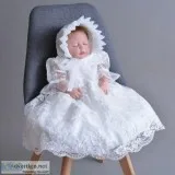 Rose - Baptism Dress and Cap for Girls