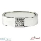 Band Shape Solitaire Diamond Engagement Ring