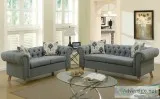 &quotWHOLESALE&quot  Ash Black Plush Polyfiber Loveseat Sofa Set