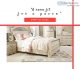 Catalina Antique White Queen Sleigh Bed