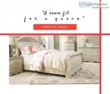 Catalina Antique White Queen Sleigh Bed