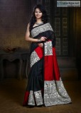 Black Chanderi and Red cotton silk with Madhubani printed work