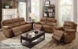 &quotWHOLESALE&quot  Dark Brown Leatherette Reclining Sofa Set 3
