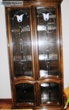 Leaded and Stained Glass China Cabinet with inside lights