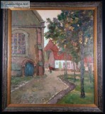 Village in the Brebant Original Impressionist Oil Painting Signe