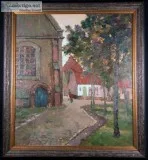Village in the Brebant Original Impressionist Oil Painting Signe
