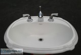 KOHLER DROP IN SINK W DELTA CHROME FAUCET