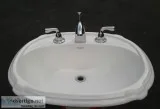 KOHLER DROP IN SINK W DELTA CHROME FAUCET