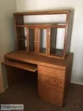 Computer desk and top shelf