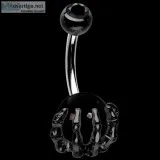 4 Colors Skull Hand Navel Rings Gem Ball Belly Button Rings Pier