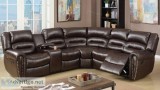 New Sectional Espresso Bonded Leather Wholesale