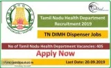 Tamil Nadu Health Department Recruitment 2019 -20 (405) TN DIMH 