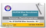 SSUPSW Bihar Recruitment 2019&ndash20 (917) Technician Physiothe