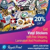 Get Vinyl Stickers with Free Shipping Lamination and Proofreadin