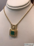 Emerald 18k gold necklace