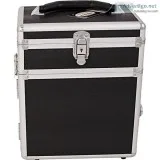 C3010 - Black Snake Jewelry And Makeup Case With Mirror