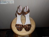 LEOPARD ANKLE STRAP SANDALS ( 7 12 )