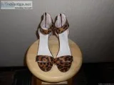 LEOPARD ANKLE STRAP SANDALS ( 7 12 )
