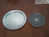 Silver Plated Serving Platter and Candy Dish
