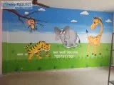 Awesome school cartoon wall painting in Hyderabad