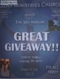 Glory Ministries Church Great Giveaway