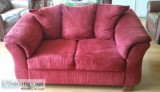 red velvet couches