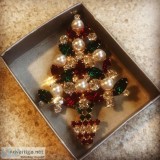 Vintage Eisenberg Ice Christmas tree pearl brooch