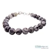 Satyamani Natural Multi Picasso Jasper Beads Bracelet with Hook