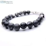 Satyamani Natural Zebra Agate Beads Bracelet with Hook