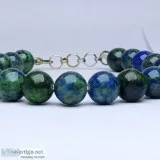 Satyamani Natural Chrysocolla Bead Bracelet with Hook