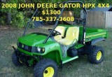 4 Wheel Drive John Deere Gator HPX UTVATV