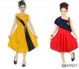 Girls Solid Frocks (Pack of 2) Vol-2 (COD AVAILABLE)