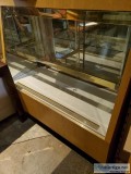 Slanted Glass Wood Refrigerated Showcase for food