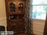 Dark wood hutch and server table