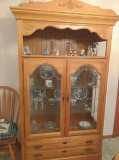Wood China Cabinet Table and four chairs