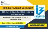 IBPS Clerk IX Admit Card 2019 &ndash 2020 for 12075 Vacancies  I
