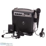 Portable Bluetooth P.A system with a reg cord mic and head mic t