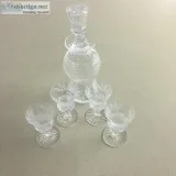 Edinburgh Crystal Thistle Decanter and Cordial Glasses