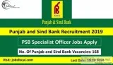 Punjab and Sind Bank Recruitment 2019 -20  (168) Vacancies PSB J