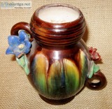Vintage Art Pottery 14 Liezen Austria 2564 Glazed Vase Brown Gre