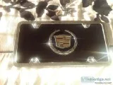 Cadillac Black and Chrome Plastic License Plate Frame