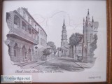 Vintage Historic Church Street Dock Street Theatre South Carolin