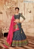 Get Online Dark Blue Lehengas In Lowest Cost From Mirraw