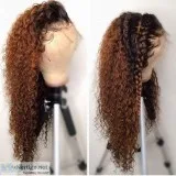 Honey Blonde Lace Front Kinky Curly Pre Plucked Human Hair Wig