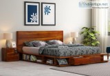 Order online first class bed with storage online at Wooden Stree