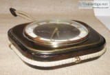 Vintage Clock German Mauthe Wall Clock Dark Wood Hanging Rope Tr