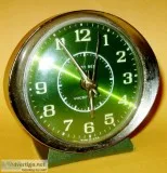 Vintage Westclox Baby Ben Wind Up Alarm Clock Avocado Green Gold