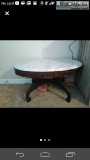 Mahogany marble top vintage coffee table