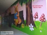 Educational cartoon wall painting in Hyderabad