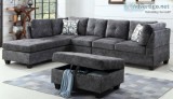 BG Snow Dark Brown  Snow Dark Grey Sectional Sofa Set 699